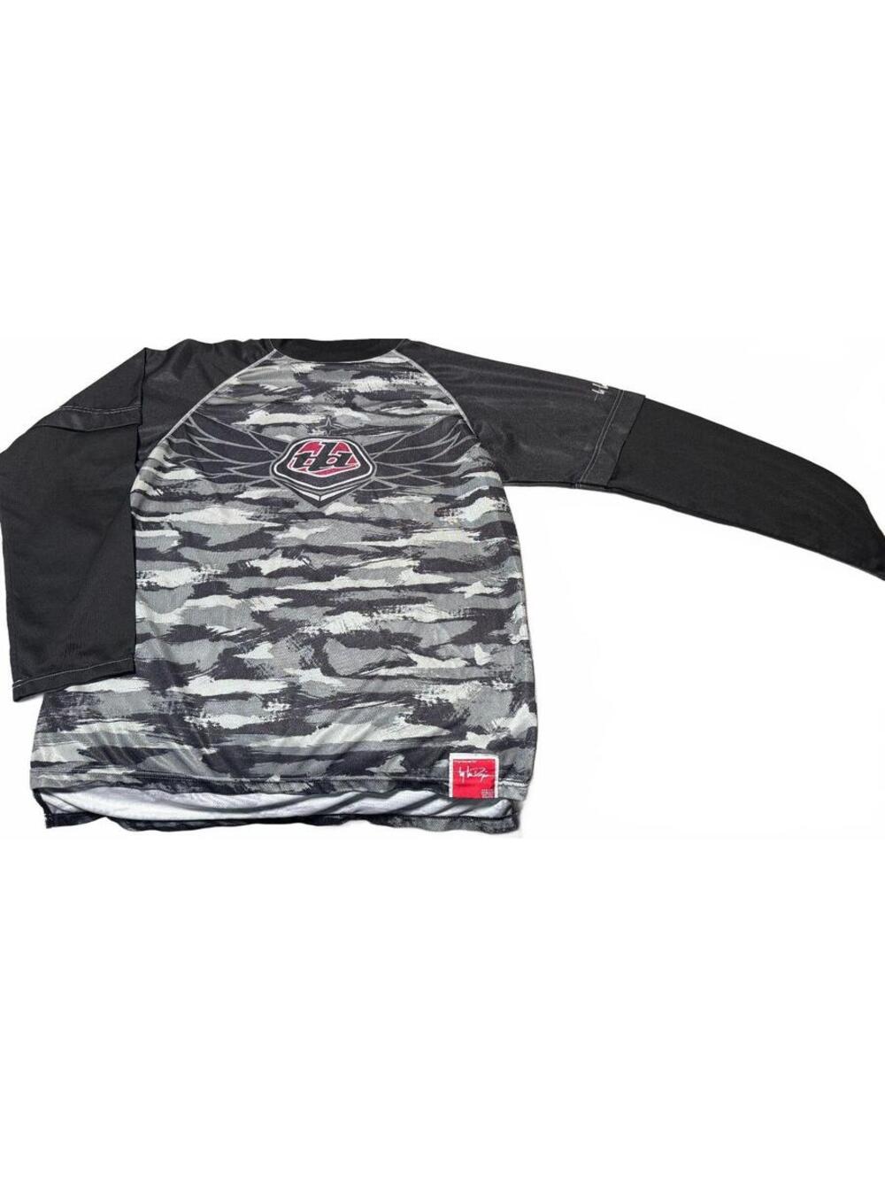 Vintage Troy Lee Designs Moto Jersey Camo L Y2K Motocross BMX Mountain Bike TLD